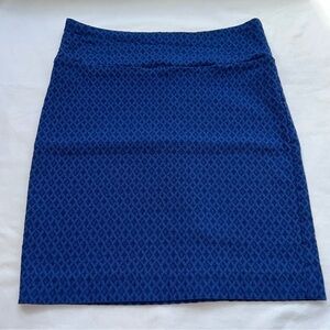 Margaret M petites jacquard diamond pencil straight skirt royal blue size small